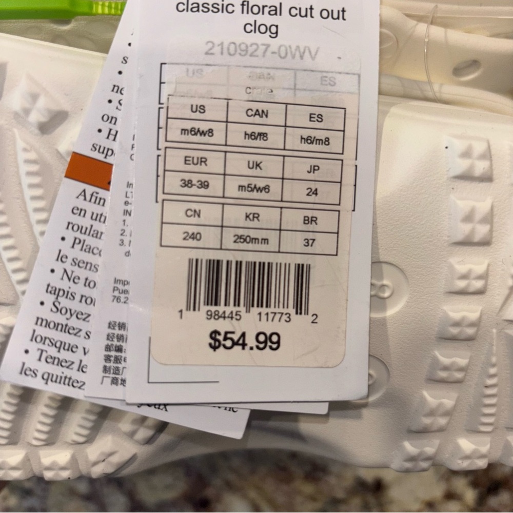CROCS White Clogs with Floral Cutouts - Picture 6 of 8